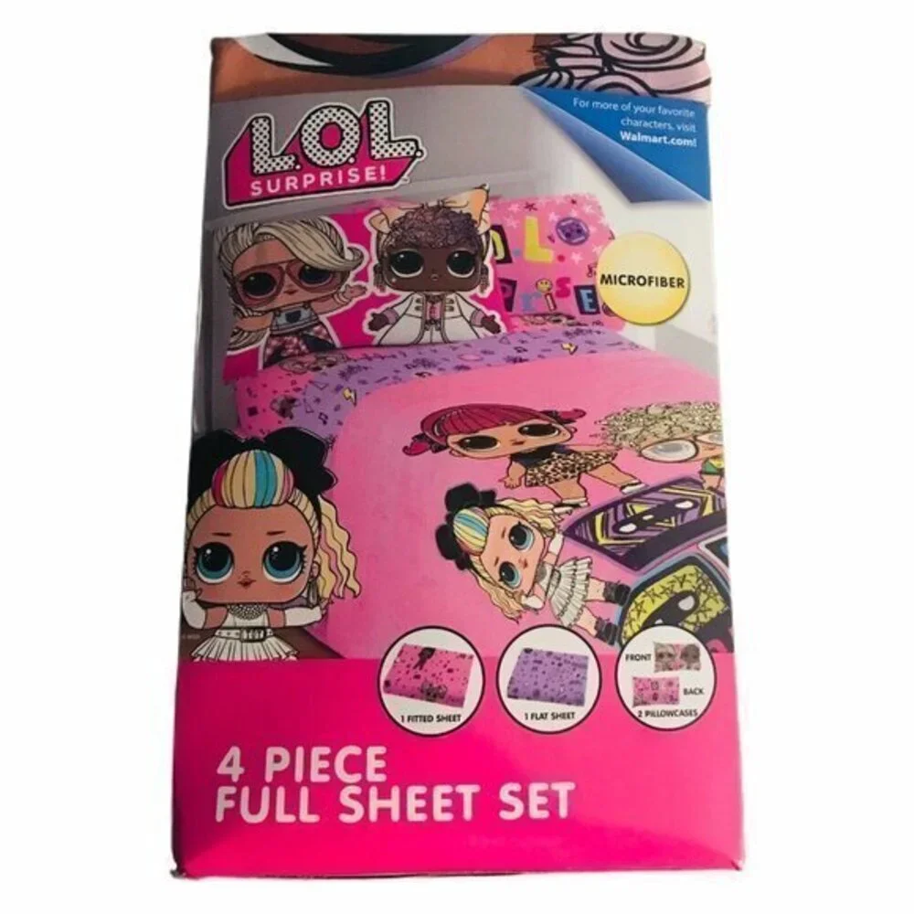 L.O.L. Surprise Remix Sheet Set Kids Bedding 4-Piece Full Size Microfiber NEW